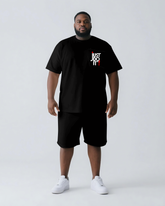 Quit Thinking Start Doing Big & Tall Men's Simple Lettering T-shirt 2-Piece Set